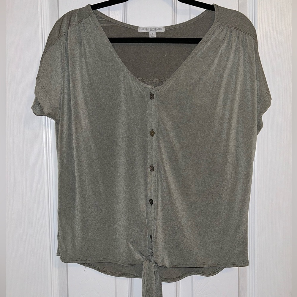 Green Envelope Dusty Green Top
